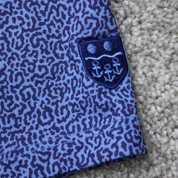 Greyson Polo Shirt Mens XL Blue Geometric Golf Polyester Stretch Short Sleeve - Picture 5 of 14